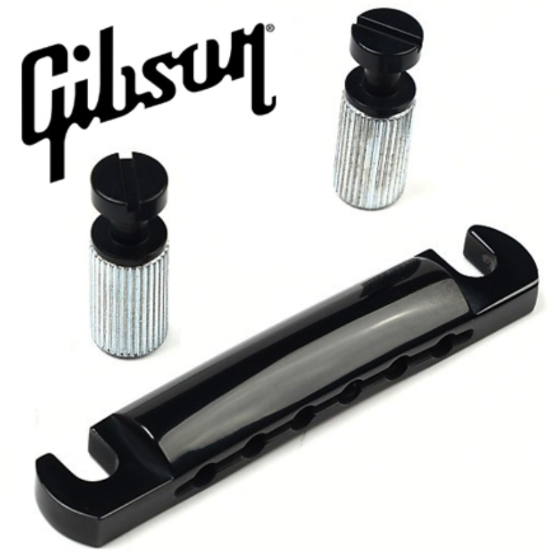 Gibson Black Chrome Stop Bar With Studs &amp; Inserts (PTTP-050)