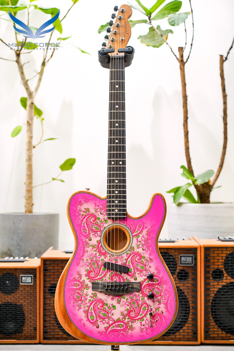 Fender USA Limited Edition Acoustasonic Telecaster-Pink Paisley w/Ebony FB (신품) 펜더 아메리칸 어쿠스타소닉 텔레캐스터 - US231306A